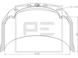 PE Automotive 046.616-10A stabdžių būgnas
03.106.77.52.0, 03.106.77.72.0