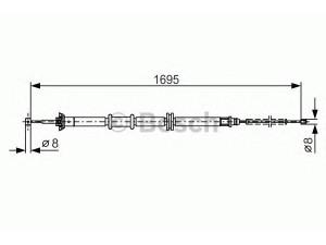 BOSCH 1 987 482 205 trosas, stovėjimo stabdys 
 Stabdžių sistema -> Valdymo svirtys/trosai
4746 43, 51784533, 4746 43