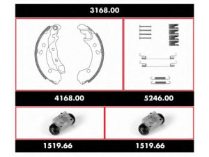 REMSA 3168.00 stabdžių rinkinys, būgniniai stabdžiai 
 Stabdžių sistema -> Būgninis stabdys -> Stabdžių remonto rinkinys