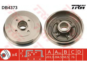 TRW DB4373 stabdžių būgnas 
 Stabdžių sistema -> Būgninis stabdys -> Stabdžių būgnas
8200243735, 8200243735