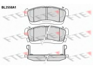 FTE BL2558A1 stabdžių trinkelių rinkinys, diskinis stabdys 
 Techninės priežiūros dalys -> Papildomas remontas
04465-B1010, 04465-B1050, 04465-B1110