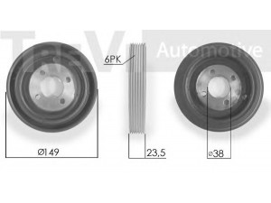 TREVI AUTOMOTIVE PC1210 skriemulys, alkūninis velenas 
 Diržinė pavara -> Dirželio skriemulys
0515N7, 515N3, 515N7, 515S6, 9632105780