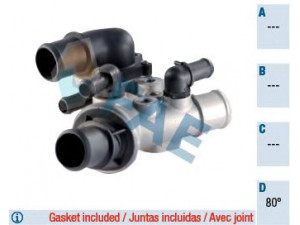 FAE 5343680 termostatas, aušinimo skystis 
 Aušinimo sistema -> Termostatas/tarpiklis -> Thermostat
46459502