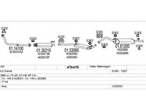 MTS C020030000396 išmetimo sistema 
 Išmetimo sistema -> Išmetimo sistema, visa