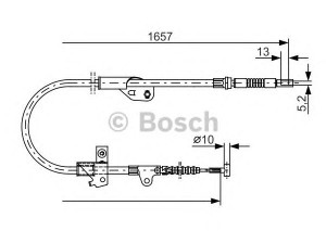 BOSCH 1 987 477 753 trosas, stovėjimo stabdys 
 Stabdžių sistema -> Valdymo svirtys/trosai
36530 2F200