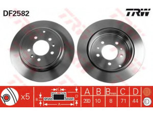 TRW DF2582 stabdžių diskas 
 Stabdžių sistema -> Diskinis stabdys -> Stabdžių diskas
4246F1, 4246H5, 4246K9, 4246N1