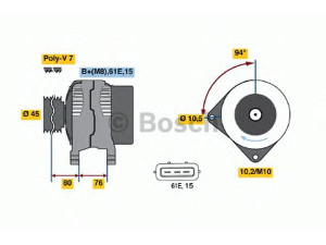 BOSCH 0 123 515 030 kintamosios srovės generatorius 
 Elektros įranga -> Kint. sr. generatorius/dalys -> Kintamosios srovės generatorius
12 31 1 407 440, 12 31 1 407 440
