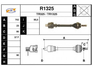SNRA R1325 kardaninis velenas 
 Ratų pavara -> Kardaninis velenas
7700104752, 7700748374, 7700853054