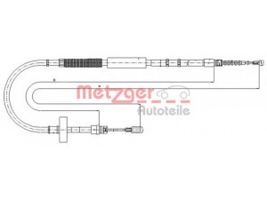 METZGER 10.7537 trosas, stovėjimo stabdys 
 Stabdžių sistema -> Valdymo svirtys/trosai
8E0 609 721AF, 8E0 609 721AH, 8E0 609 721AQ