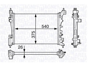 MAGNETI MARELLI 350213143100 radiatorius, variklio aušinimas 
 Aušinimo sistema -> Radiatorius/alyvos aušintuvas -> Radiatorius/dalys
13 00 312, 13 24 9566, 1300312