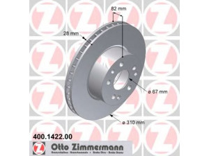 ZIMMERMANN 400.1422.00 stabdžių diskas 
 Dviratė transporto priemonės -> Stabdžių sistema -> Stabdžių diskai / priedai
140 421 03 1264, 140 421 0312