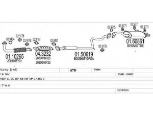 MTS C240184009402 išmetimo sistema 
 Išmetimo sistema -> Išmetimo sistema, visa