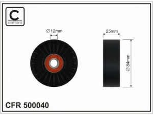 CAFFARO 500040 kreipiantysis skriemulys, V formos rumbuotas diržas