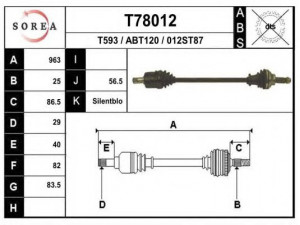 EAI T78012 kardaninis velenas
ADU7154, ADU8974, ADU9070, ADU9660