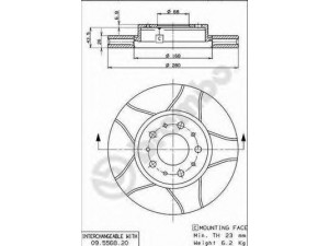 BREMBO 09.5568.76 stabdžių diskas 
 Dviratė transporto priemonės -> Stabdžių sistema -> Stabdžių diskai / priedai
271788, 2717880, 2717882, 31262092