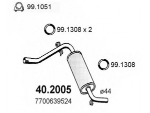 ASSO 40.2005 priekinis duslintuvas 
 Išmetimo sistema -> Duslintuvas
7700639524, 7700676927