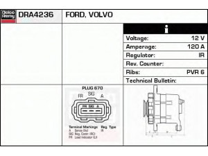 DELCO REMY DRA4236 kintamosios srovės generatorius 
 Elektros įranga -> Kint. sr. generatorius/dalys -> Kintamosios srovės generatorius
1477737, 30667067, 3M5T-10300-PC