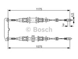 BOSCH 1 987 477 766 trosas, stovėjimo stabdys 
 Stabdžių sistema -> Valdymo svirtys/trosai
5 22 532, 90373855