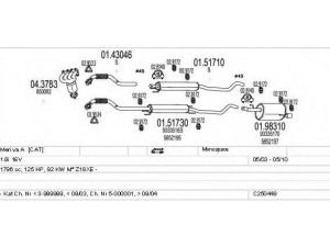 MTS C250449005635 išmetimo sistema 
 Išmetimo sistema -> Išmetimo sistema, visa