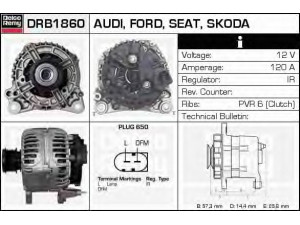 DELCO REMY DRB1860 kintamosios srovės generatorius 
 Elektros įranga -> Kint. sr. generatorius/dalys -> Kintamosios srovės generatorius
1253624, 3M2110300BA, 028903028E