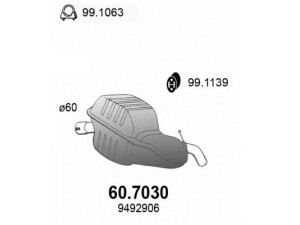 ASSO 60.7030 galinis duslintuvas 
 Išmetimo sistema -> Duslintuvas
30672327, 8634167, 8683428, 8683430