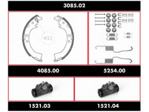 WOKING 3085.02 stabdžių rinkinys, būgniniai stabdžiai 
 Stabdžių sistema -> Būgninis stabdys -> Stabdžių remonto rinkinys