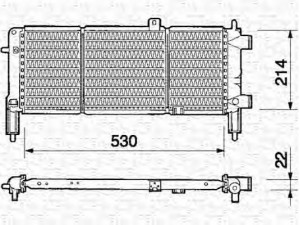 MAGNETI MARELLI 350213323000 radiatorius, variklio aušinimas 
 Aušinimo sistema -> Radiatorius/alyvos aušintuvas -> Radiatorius/dalys
1302014, 90136828, 1302014, 90136828