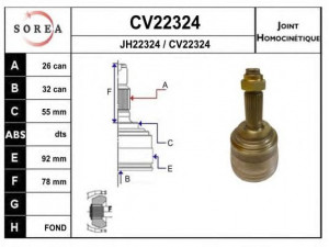 EAI CV22324K jungčių komplektas, kardaninis velenas 
 Ratų pavara -> Sujungimai/komplektas