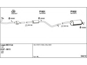 FENNO DAC12 išmetimo sistema 
 Išmetimo sistema -> Išmetimo sistema, visa