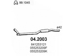 ASSO 04.2003 priekinis duslintuvas 
 Išmetimo sistema -> Duslintuvas
055253209F, 055253209H, 055253209K