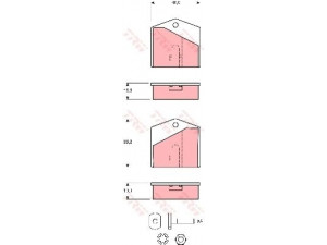 TRW GDB1640 stabdžių trinkelių rinkinys, stovėjimo stabdys 
 Stabdžių sistema -> Rankinis stabdys
10531, GBP145, GBP255, JLM1514