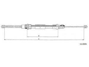CABOR 11.6581 trosas, stovėjimo stabdys 
 Stabdžių sistema -> Valdymo svirtys/trosai
7700802685