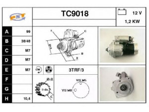 SNRA TC9018 starteris 
 Elektros įranga -> Starterio sistema -> Starteris
M2T50481, M2T50485