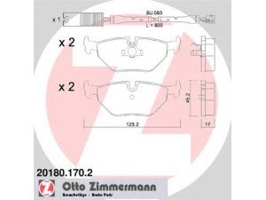 ZIMMERMANN 20180.170.2 stabdžių trinkelių rinkinys, diskinis stabdys 
 Techninės priežiūros dalys -> Papildomas remontas
