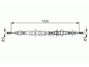 BOSCH 1 987 477 491 trosas, stovėjimo stabdys 
 Stabdžių sistema -> Valdymo svirtys/trosai
96 026 875, 96 026 875