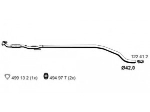 ERNST 012478 išleidimo kolektorius 
 Išmetimo sistema -> Išmetimo vamzdžiai
58 54 362, 8 54 444, 13220795, 13263399