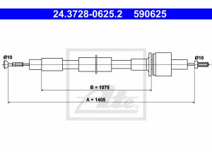 ATE 24.3728-0625.2 sankabos trosas 
 Dviratė transporto priemonės -> Kabeliai ir tachometro velenaai -> Sankabos trosas
1629947, 1647679, 6115618, 6120915