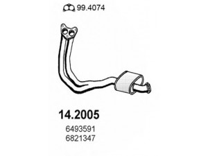 ASSO 14.2005 priekinis duslintuvas 
 Išmetimo sistema -> Duslintuvas
5028987, 6493591, 6812205, 6821347