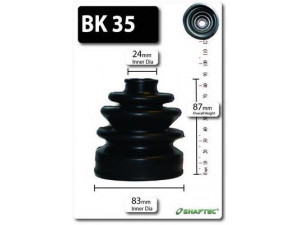 SHAFTEC BK35 gofruotoji membrana, kardaninis velenas 
 Ratų pavara -> Gofruotoji membrana