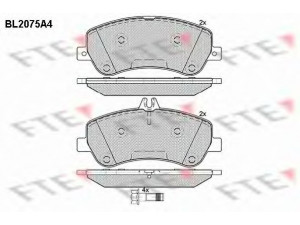 FTE BL2075A4 stabdžių trinkelių rinkinys, diskinis stabdys 
 Techninės priežiūros dalys -> Papildomas remontas
005 420 48 20, 005 420 63 20, 005 420 92 20