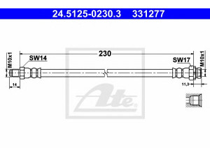 ATE 24.5125-0230.3 stabdžių žarnelė 
 Stabdžių sistema -> Stabdžių žarnelės
34 30 6 792 253
