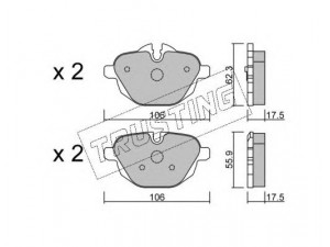 TRUSTING 938.0 stabdžių trinkelių rinkinys, diskinis stabdys 
 Techninės priežiūros dalys -> Papildomas remontas
34 21 6 788 284, 34 21 6 796 741