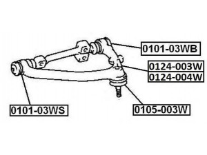 ASVA 0101-03WS valdymo svirties/išilginių svirčių įvorė 
 Ašies montavimas/vairavimo mechanizmas/ratai -> Valdymo svirtis/pasukamosios svirties sujungimas -> Montavimas/sutvirtinimas
48066-29025, 48066-29075, 48067-29025