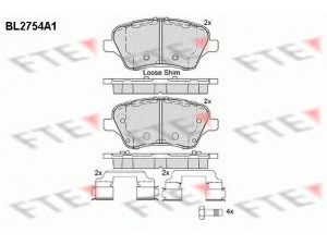 FTE BL2754A1 stabdžių trinkelių rinkinys, diskinis stabdys 
 Techninės priežiūros dalys -> Papildomas remontas
1751951, 1765066, 1775672, 1785193