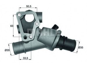 MAHLE ORIGINAL TI 83 80D termostatas, aušinimo skystis 
 Aušinimo sistema -> Termostatas/tarpiklis -> Thermostat
60812436, 7730098