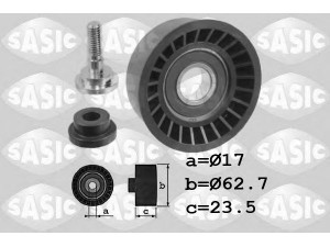 SASIC 1706037 kreipiantysis skriemulys, paskirstymo diržas 
 Diržinė pavara -> Paskirstymo diržas/komplektas -> Laisvasis/kreipiamasis skriemulys
5636416, 5636426, 5636455