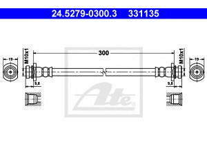 ATE 24.5279-0300.3 stabdžių žarnelė 
 Stabdžių sistema -> Stabdžių žarnelės
71742815, 51570-62J00, 51570-80J00