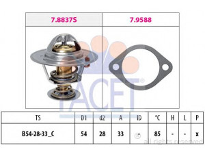 FACET 7.8837 termostatas, aušinimo skystis 
 Aušinimo sistema -> Termostatas/tarpiklis -> Thermostat