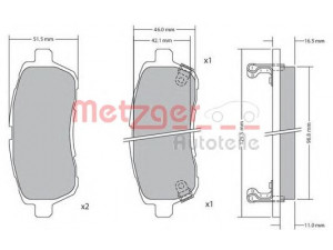 METZGER 1170017 stabdžių trinkelių rinkinys, diskinis stabdys 
 Techninės priežiūros dalys -> Papildomas remontas
04465-B1120, 04465-B1190