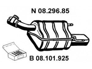 EBERSPÄCHER 08.296.85 galinis duslintuvas 
 Išmetimo sistema -> Duslintuvas
58 52 853, 58 52 961